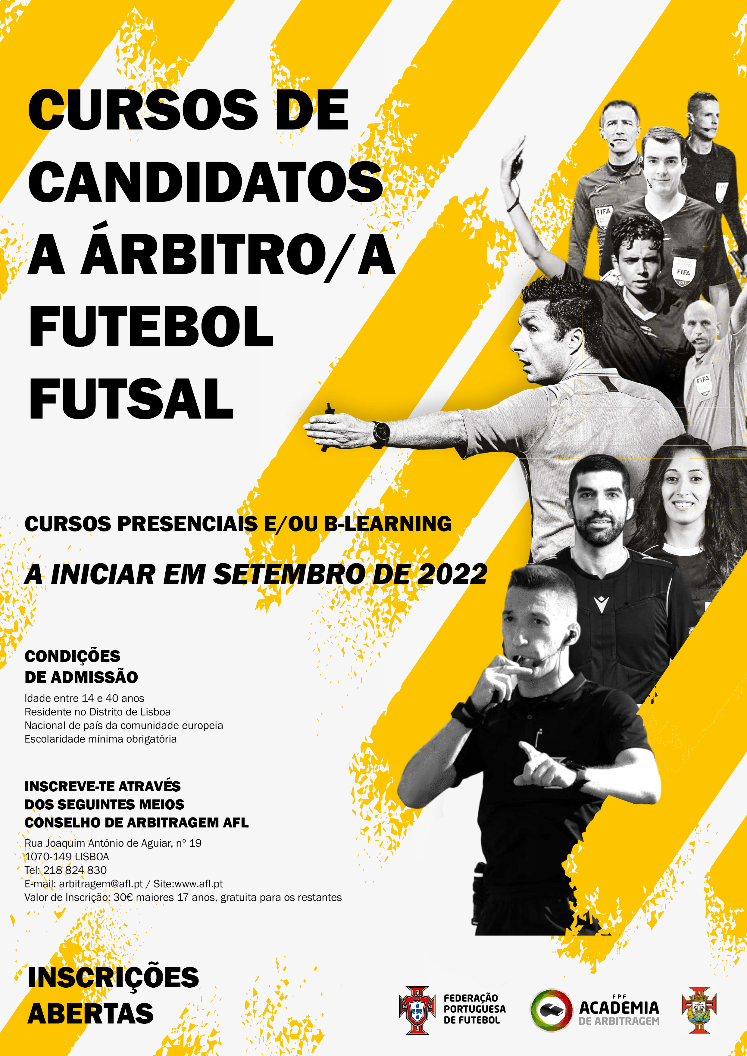 Queres ser Árbitro de Futebol, ou Futsal? – AFL